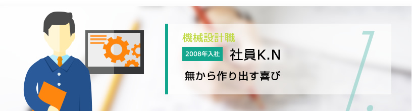 01.機械設計職 社員K.N　『無』から作り出す喜び